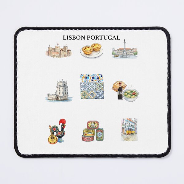 Item preview, Lisbon, Portugal: A Collection of Iconic Watercolor Illustrations designed and sold by VibranPalette.