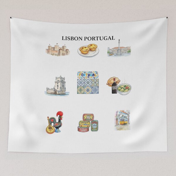 Item preview, Lisboa, Portugal: Una colección de ilustraciones icónicas en acuarela. designed and sold by VibranPalette.