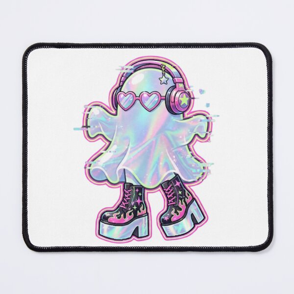 Item preview, Holographic Kawaii Ghost | Retro Y2K Halloween Aesthetic | Cute Spooky Vaporwave designed and sold by MrDev.