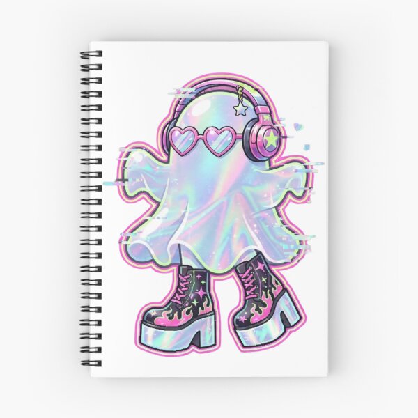 Item preview, Holographic Kawaii Ghost | Retro Y2K Halloween Aesthetic | Cute Spooky Vaporwave designed and sold by MrDev.