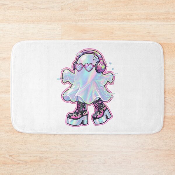 Item preview, Holographic Kawaii Ghost | Retro Y2K Halloween Aesthetic | Cute Spooky Vaporwave designed and sold by MrDev.