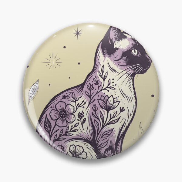 Item preview, Whisker & Bloom Floral Siamese Cat Art designed and sold by Retro Rascals Co..