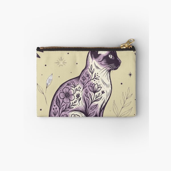 Item preview, Whisker & Bloom Floral Siamese Cat Art designed and sold by Retro Rascals Co..