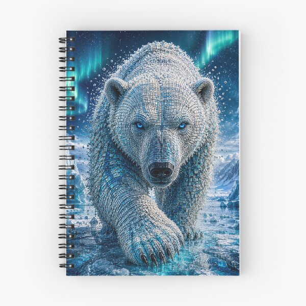 Item preview, Polar bear with blue eyes in 3D micro mosaic designed and sold by JcAbstractArt.