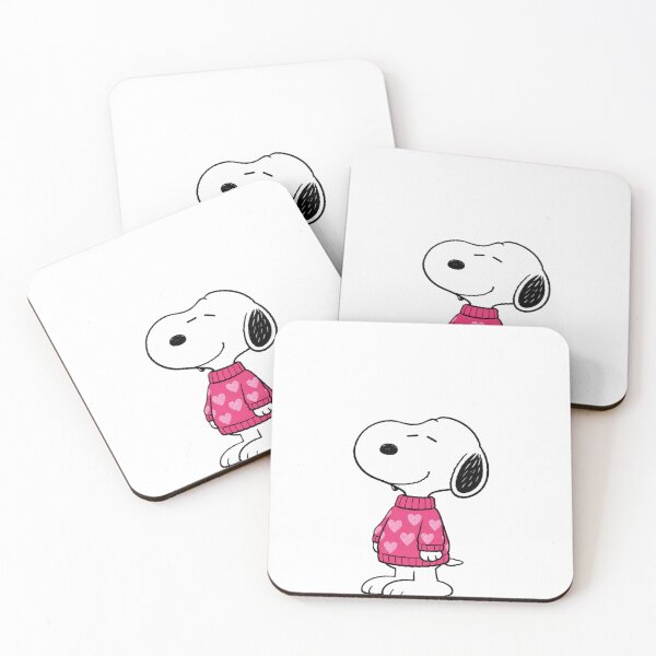 Aperçu de l'œuvre Snoopy wearing pink heart sweater créée et vendue par Roniya George.
