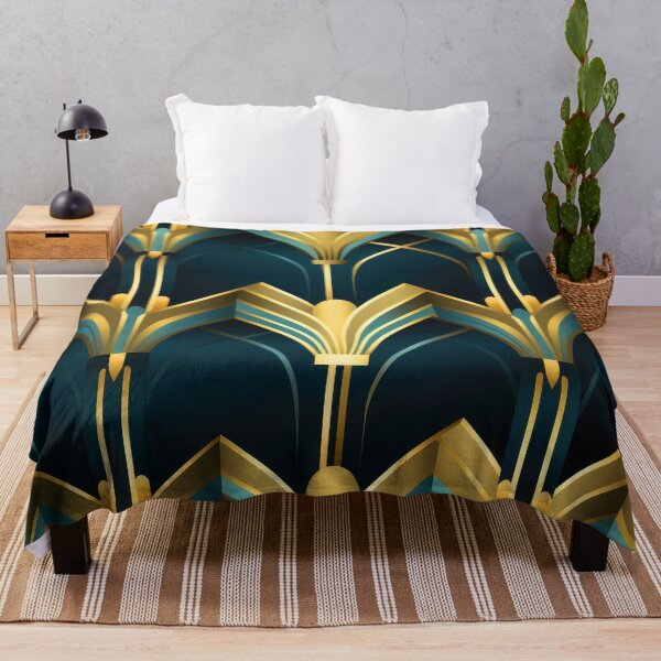 Item preview, Blue-Green And Golden Hues Art Deco Pattern designed and sold by DEC02.