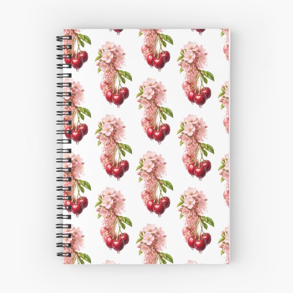 Item preview, Cherry blossoms and ripe cherries cluster designed and sold by Side Quest Co..