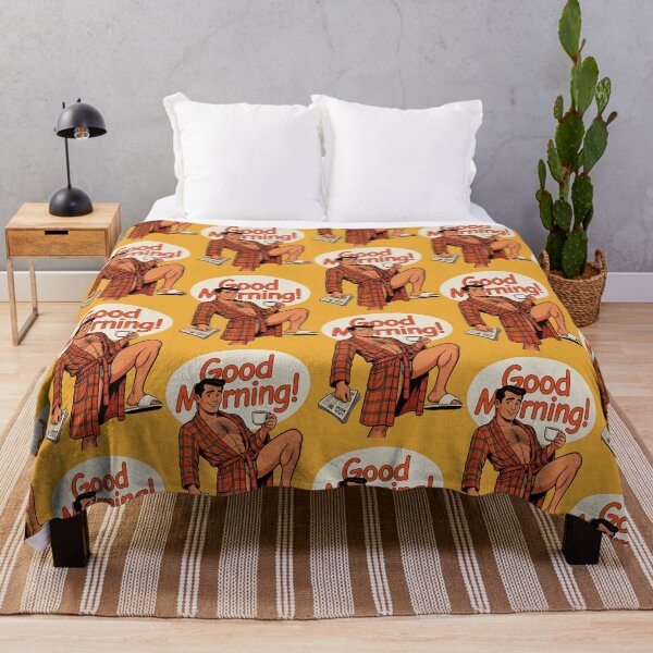 Item preview, Good Morning Handsome Man in Bathrobe Retro Art designed and sold by ZhivanCrimson.