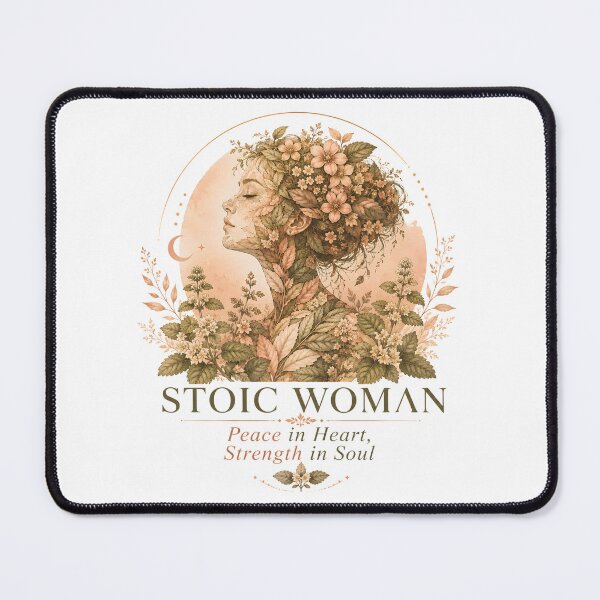 Item preview, Stoic Woman Botanical Portrait – Peace and Strength designed and sold by PixelBlob.