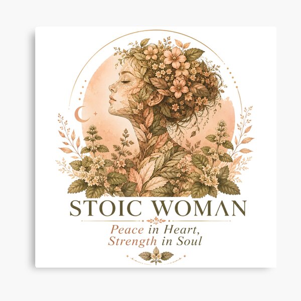 Item preview, Stoic Woman Botanical Portrait – Peace and Strength designed and sold by PixelBlob.