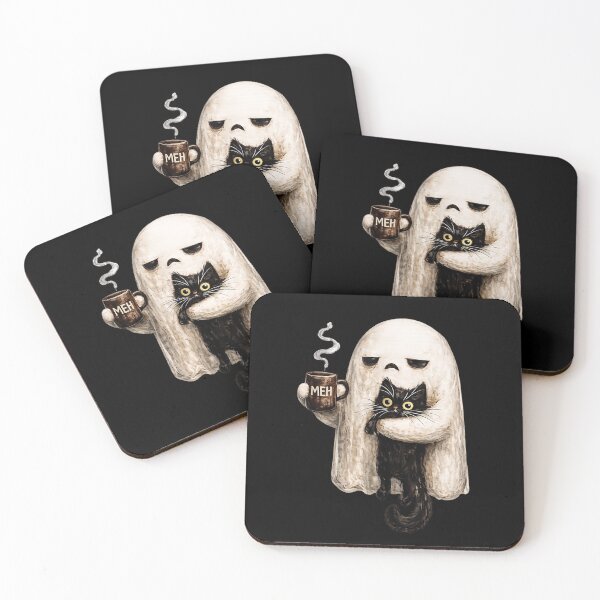 Item preview, Ghost Cat Spooky Black Cat Funny Halloween Coffee Lover designed and sold by InkStormPro.