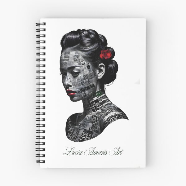 Item preview, Monochrome Typographic Portrait of a Woman Made of Love variation 2 designed and sold by Lucia Amaris Art.