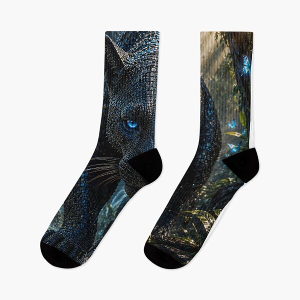 Item preview, Black panther with blue eyes in 3D micro mosaic designed and sold by JcAbstractArt.