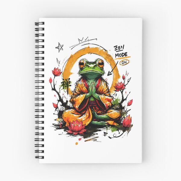 Item preview, Zen Mode On Meditating Frog Monk – Peaceful Hand-Drawn Art designed and sold by RamyGallery.