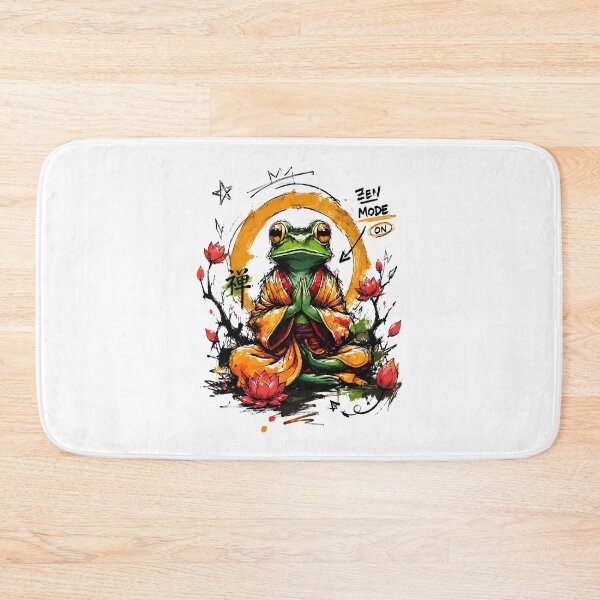 Item preview, Zen Mode On Meditating Frog Monk – Peaceful Hand-Drawn Art designed and sold by RamyGallery.