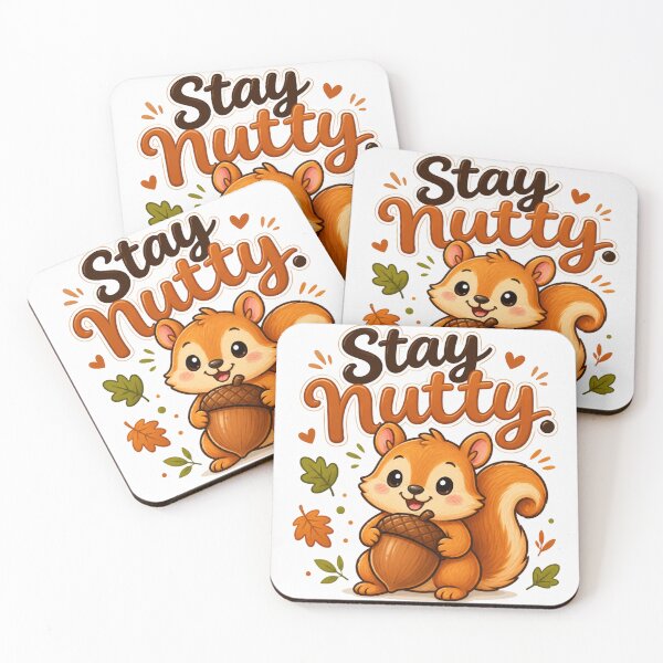 Item preview, Stay Nutty | Cute Squirrel Holding Acorn Cartoon Sticker | Kawaii Woodland Animal Gift designed and sold by CRAZZYDOODLES.