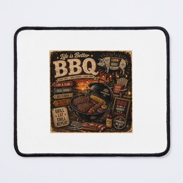 Item preview, Life Is Better BBQ | Vintage Grill & Smoke Retro Design designed and sold by OakEmber.