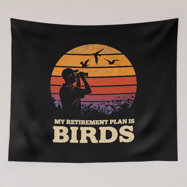 Item preview, My Retirement Plan Is Birds - Funny Bird Watching Retro Sunset Art designed and sold by BendyBeasts.