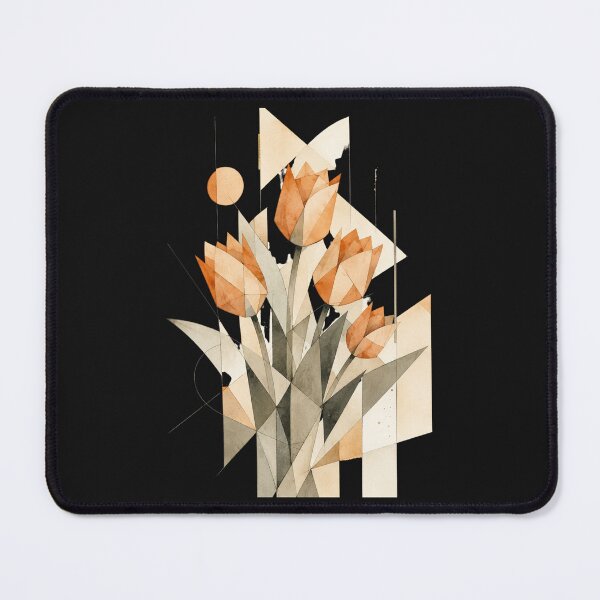 Item preview, Geometric Abstract Tulips in orange tones. A subtle floral composition. A delicate bouquet. designed and sold by NewtBoo.