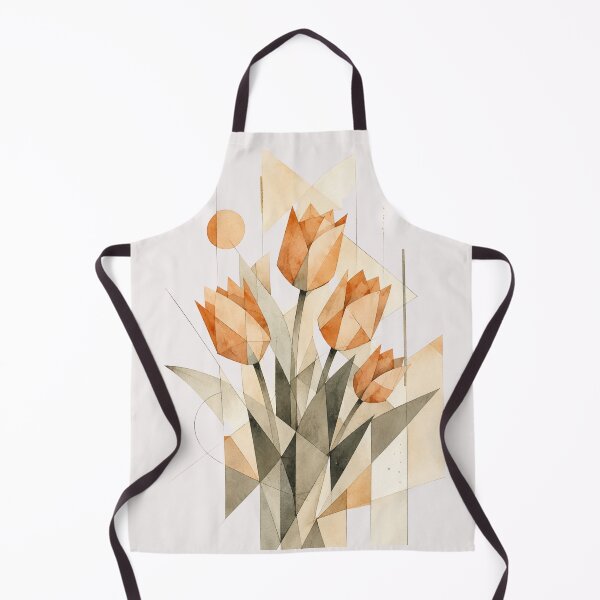 Item preview, Geometric Abstract Tulips in orange tones. A subtle floral composition. A delicate bouquet. designed and sold by NewtBoo.