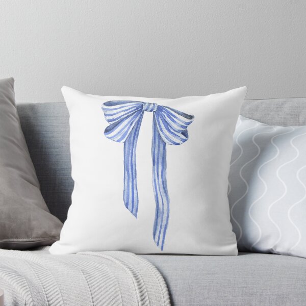 Item preview, Watercolor Blue Striped Ribbon Bow designed and sold by eves_aquadreams.