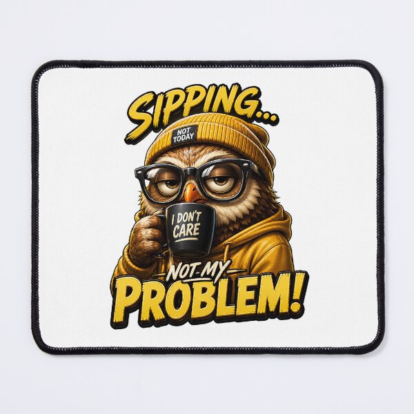 Item preview, Sipping Not My Problem Funny Owl Coffee T-Shirt | Cute Kawaii Graphic Tee designed and sold by M.Store.