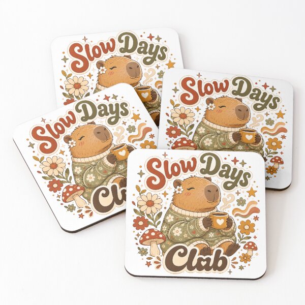 Item preview, Cozy Capybara Slow Days Club designed and sold by Mosslume Studio.