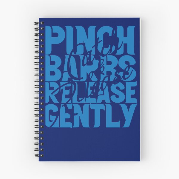 Item preview, Fly fishing text illustration "Pinch Barbs Release Gently", catch and release designed and sold by Art-Horizon.