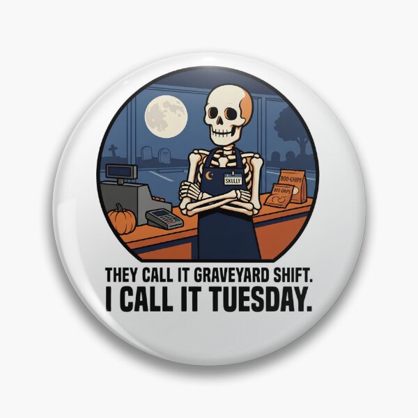 Item preview, Graveyard Shift Skeleton Cashier Funny Halloween Night Shift funny cashier gift designed and sold by Lulustarfox.