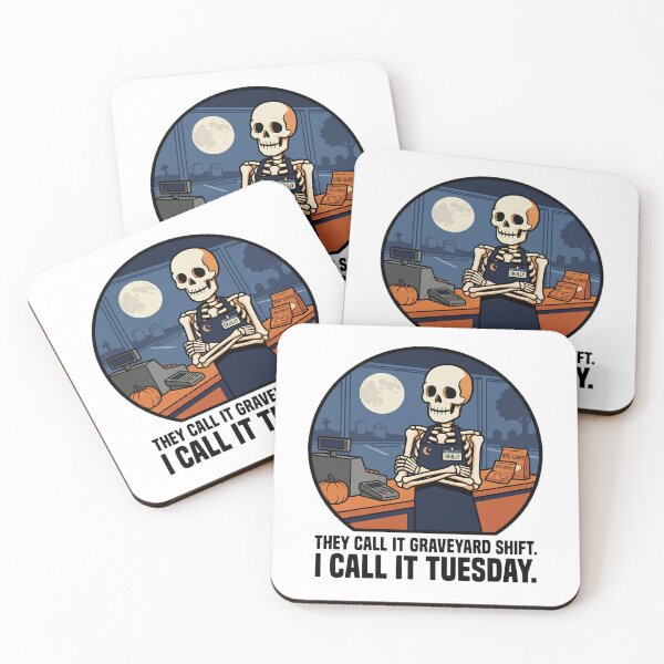 Item preview, Graveyard Shift Skeleton Cashier Funny Halloween Night Shift funny cashier gift designed and sold by Lulustarfox.