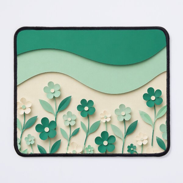 Item preview, Paper Cut Floral Art — Green Teal Cream Botanical Wall Decor designed and sold by Aureva Arts Shop.