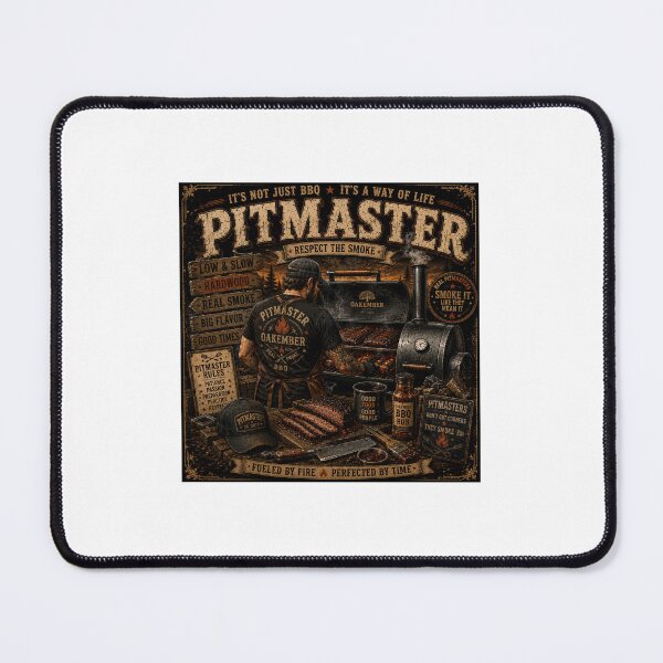 Item preview, Pitmaster | Respect The Smoke | Vintage BBQ Smoker Retro Design designed and sold by OakEmber.