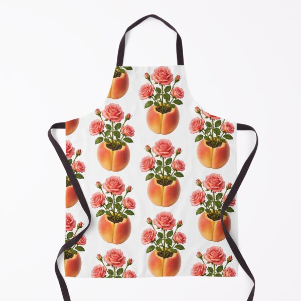 Item preview, Peach planter with blooming roses designed and sold by Side Quest Co..
