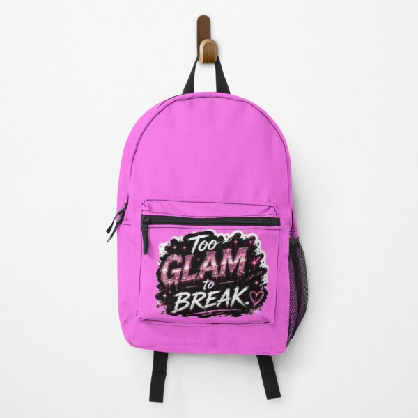 Item preview, Too Glam To Break - Pink Glitter Grunge Typography Sticker designed and sold by Scro-Ciob-Shop.