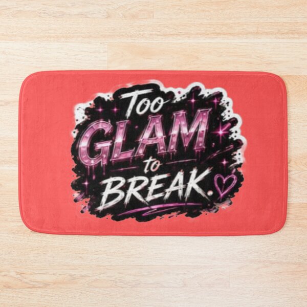 Item preview, Too Glam To Break - Pink Glitter Grunge Typography Sticker designed and sold by Scro-Ciob-Shop.