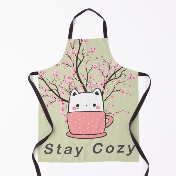 Item preview, Stay-Cozy – Cute Cat in a Teacup with Cherry Blossoms designed and sold by badrobcheb1.