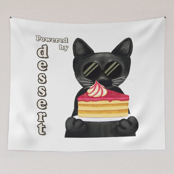 Item preview, Powered by Dessert | Cool Black Cat Cake designed and sold by More Prussian Blue.