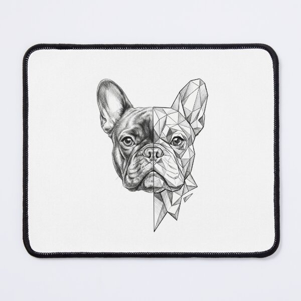 Item preview, French Bulldog Half Sketch Half Geometric Portrait – Minimalist Low Poly Dog Art designed and sold by shallia.