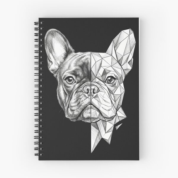 Item preview, French Bulldog Half Sketch Half Geometric Portrait – Minimalist Low Poly Dog Art designed and sold by shallia.