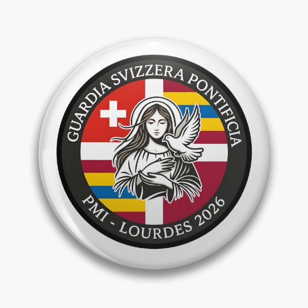 Item preview, Pontifical Swiss Guard PMI Lourdes 2026 Pilgrimage Emblem designed and sold by CharlieDesings.