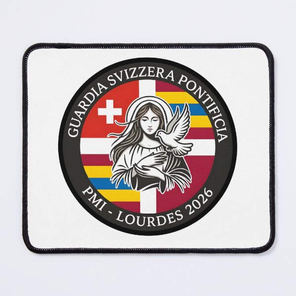 Aperçu de l'œuvre Emblème du pèlerinage de Lourdes 2026 de la Garde suisse pontificale PMI créée et vendue par CharlieDesings.