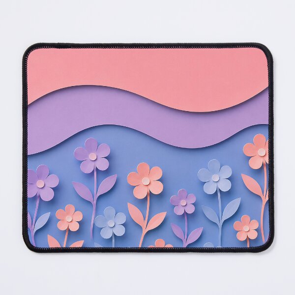 Item preview, Paper Cut Floral Art — Pastel Coral Purple Blue Wall Decor designed and sold by Aureva Arts Shop.