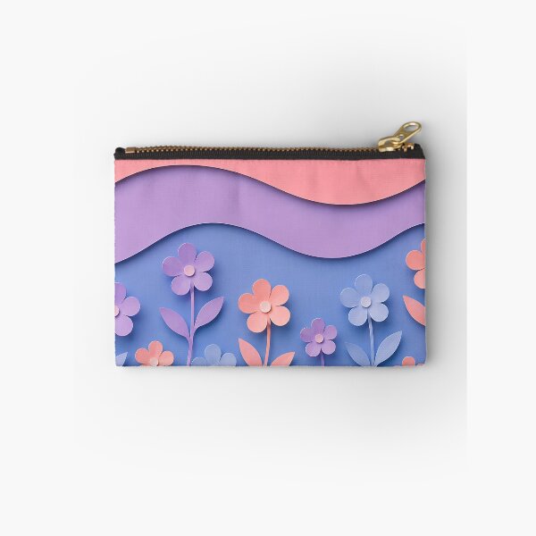 Item preview, Paper Cut Floral Art — Pastel Coral Purple Blue Wall Decor designed and sold by Aureva Arts Shop.
