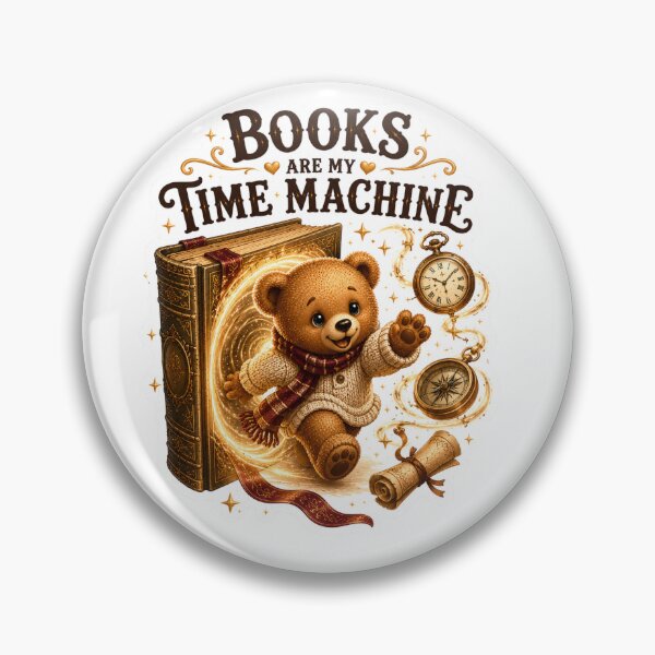 Item preview, Books Are My Time Machine Teddy Bear Reader Sticker designed and sold by DreamTags Studio.