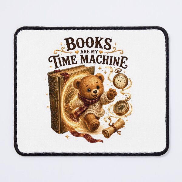Item preview, Books Are My Time Machine Teddy Bear Reader Sticker designed and sold by DreamTags Studio.