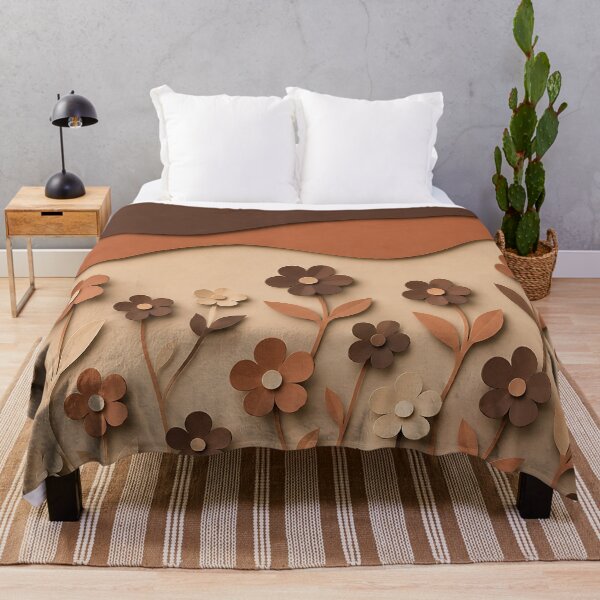 Item preview, Paper Cut Floral Art — Terracotta Brown Boho Wall Decor designed and sold by Aureva Arts Shop.