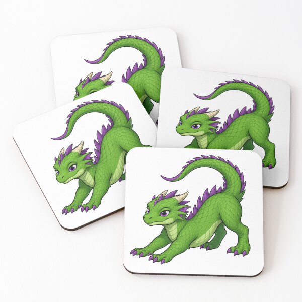 Item preview, Cute Green Baby Dragon – Adorable Fantasy Hatchling with Purple Spikes designed and sold by Hatchling Hollow.
