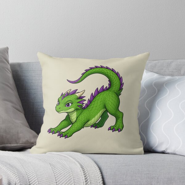 Item preview, Cute Green Baby Dragon – Adorable Fantasy Hatchling with Purple Spikes designed and sold by Hatchling Hollow.