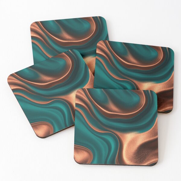 Item preview, Teal and Copper Fluid Abstract designed and sold by StudioForge.