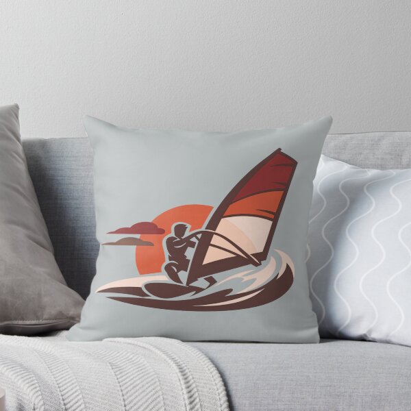 Item preview, Terracotta Sunset Windsurfer – Minimalist Vintage Surf Art designed and sold by SilentPowerArt.